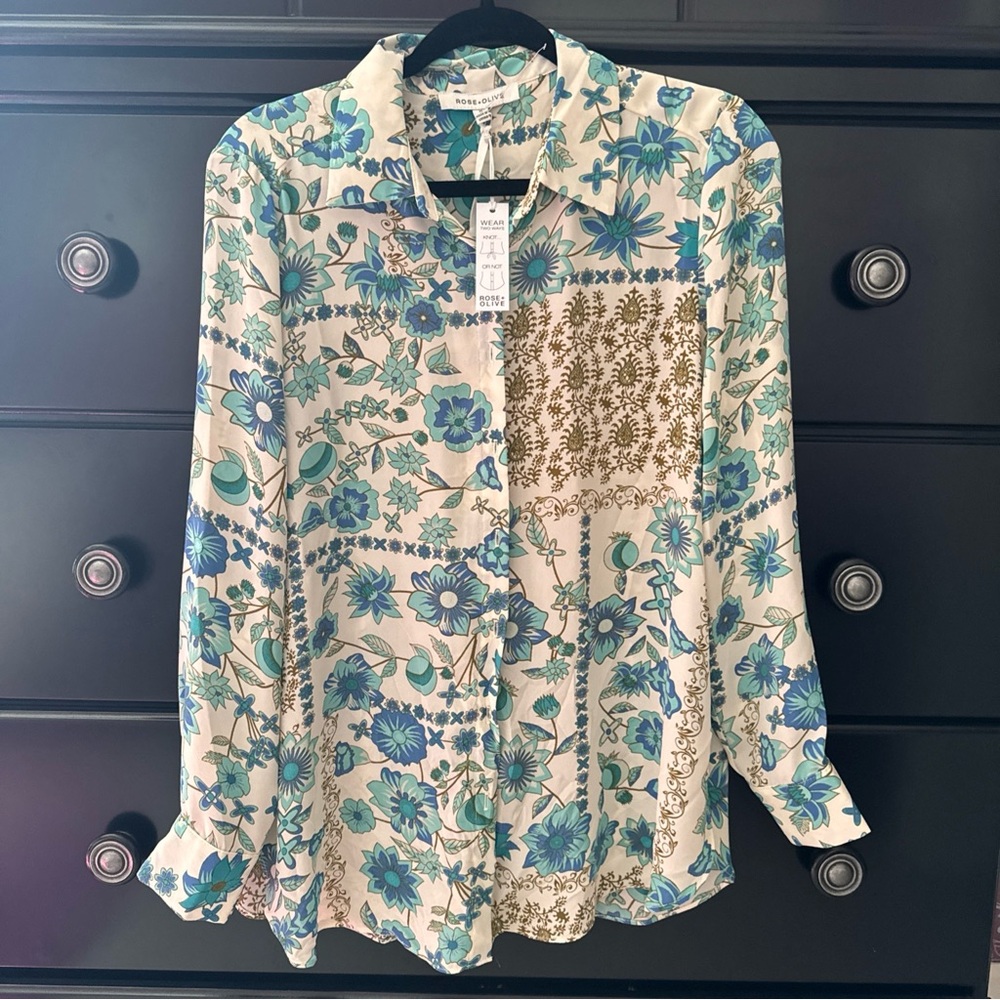 Floral Button-Up Blouseby Rose n Olive sz m